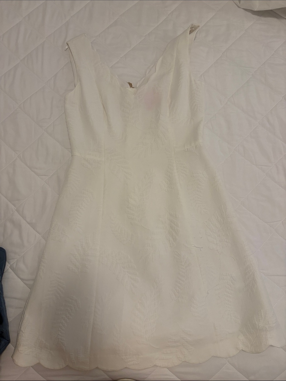 Elegant Ivory V-Neck Fit-and-Flare Dress